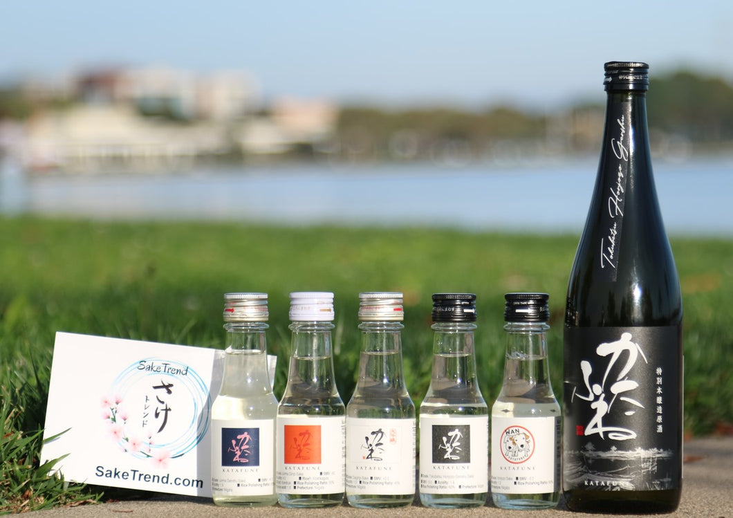 Katafune tasting set with 720ml bottle of IWC Trophy-winning sake